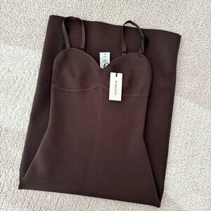 NWT Aritzia Babaton Lariat Dress in Rich Mocha Brown size XS